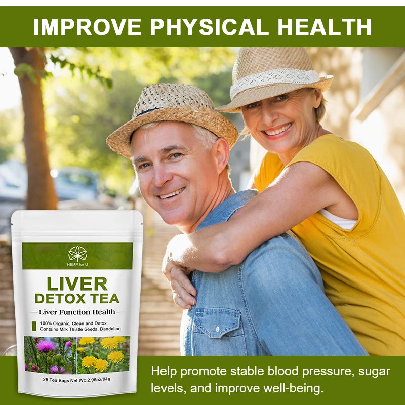 Liver Detox Tea – Milk Thistle & Dandelion Root Herbal Tea for Liver Cleanse, Repair & Digestive Support, 42-Day Supply