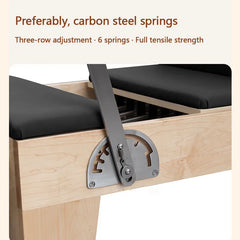 Foldable Pilates Reformer – Oak Wood & PU Leather, 228cm, SGS/CE/ISO Certified, Home & Studio Core Bed