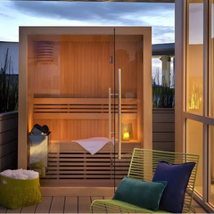 Traditional Indoor Steam Sauna Room | 2 Person | Solid Wood | Home & Villa