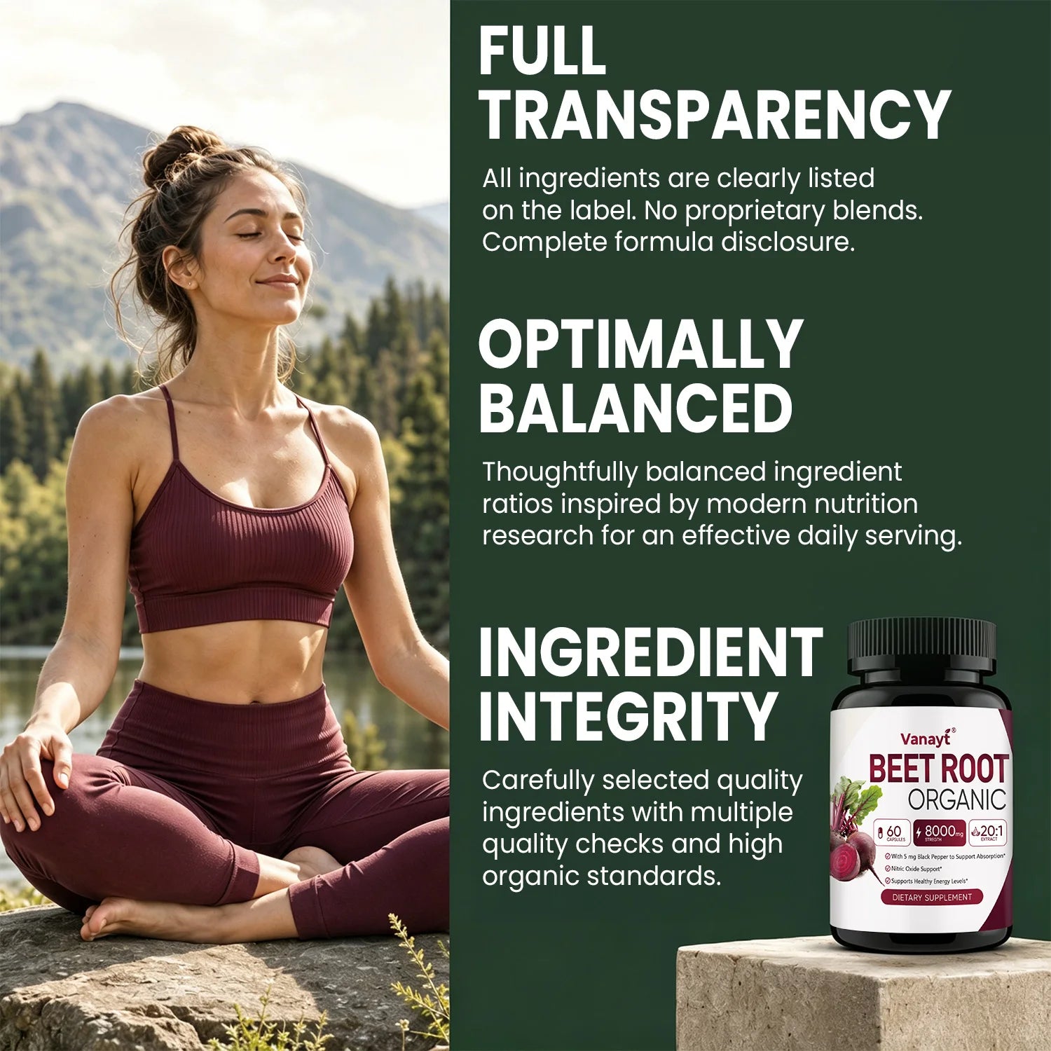 Organic Beetroot Capsules with Black Pepper – Nitric Oxide, Blood Circulation & Blood Pressure Support