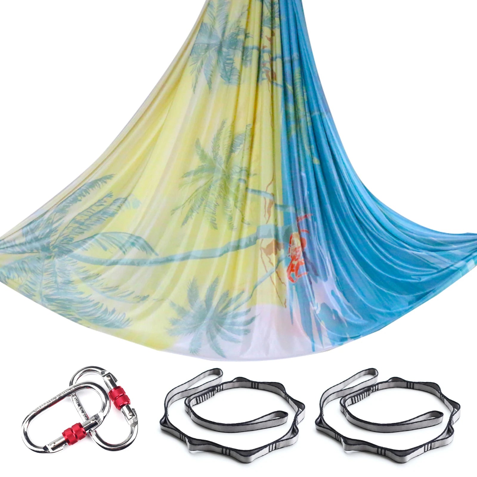 Aerial Yoga Hammock Silk Set – 4m x 2.8m, 1000kg Capacity, 40D Nylon with Carabiners & Daisy Chain, 28 Colors