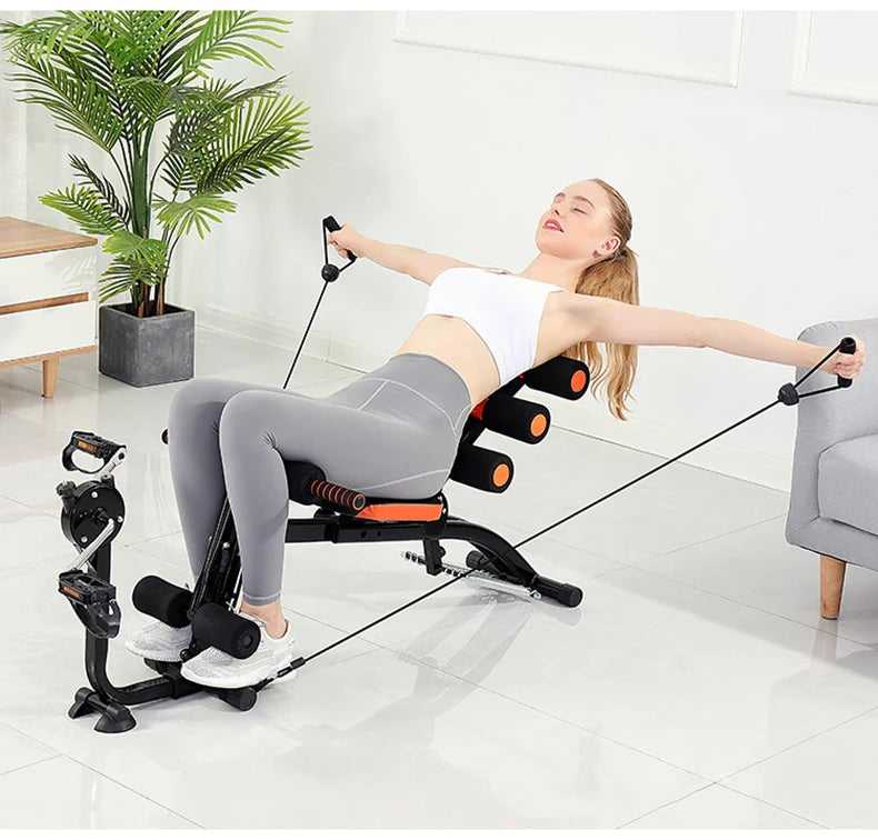 Six in one multifunctional abdominal machine, waist support, sit ups, abdominal exercise equipment, home fitness roll up chair