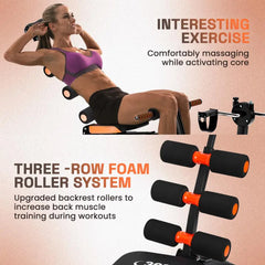 Adjustable AB Workout Bench – Multi-Function Home Gym Ab Crunch Machine with Resistance Bands & Leg Developer