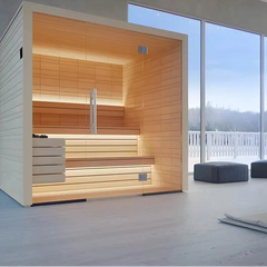 Traditional Indoor Steam Sauna Room | 2 Person | Solid Wood | Home & Villa
