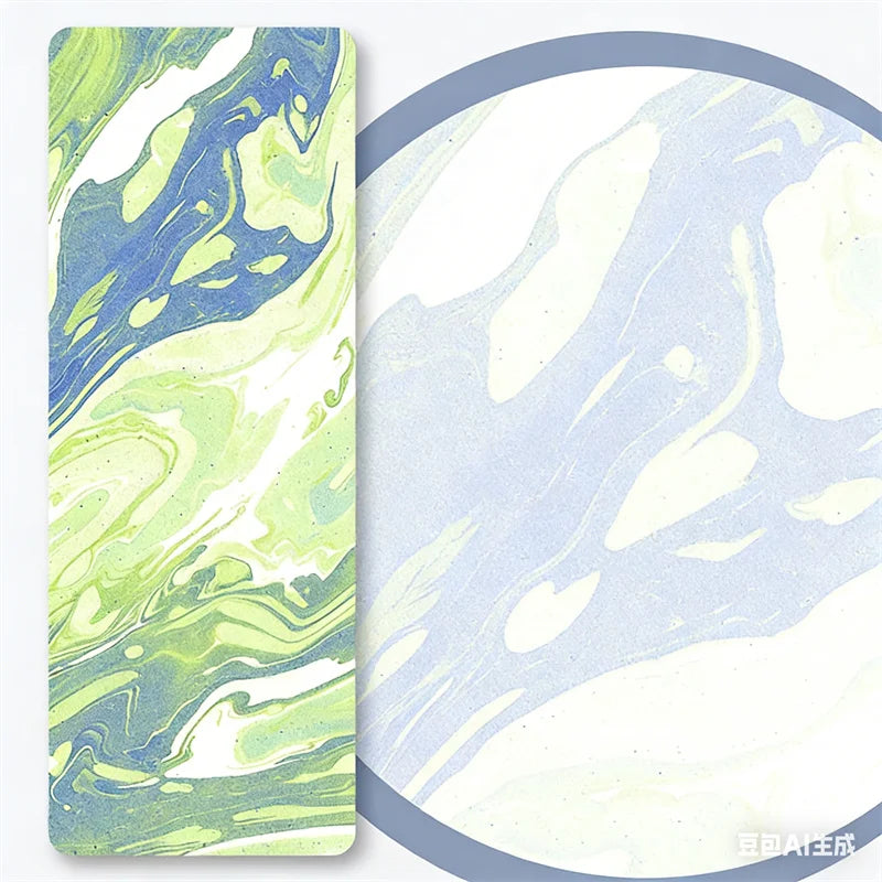 Suede Printed Natural Rubber Yoga Mat | 1.5mm Ultra-Thin, Non-Slip & Foldable for Travel & Studio
