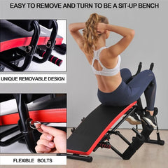 Foldable Multi-Function Sit-Up Bench with Resistance Bands