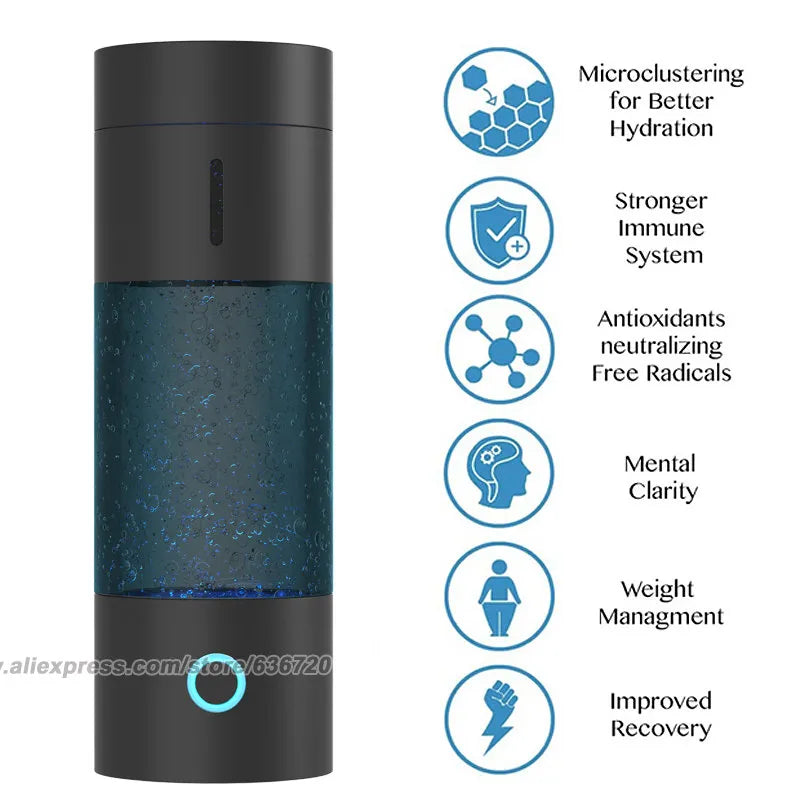 Hydrogen Water Pitcher Up to 5000 PPB Hydrogen Water Bottle Generator IP67 Waterproof