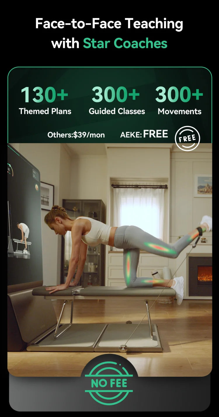 AEKE Integrated Wellness Design Statement 43" Smart Home Gym Fitness Mirror with Touch Screen Wi-Fi Connected Training