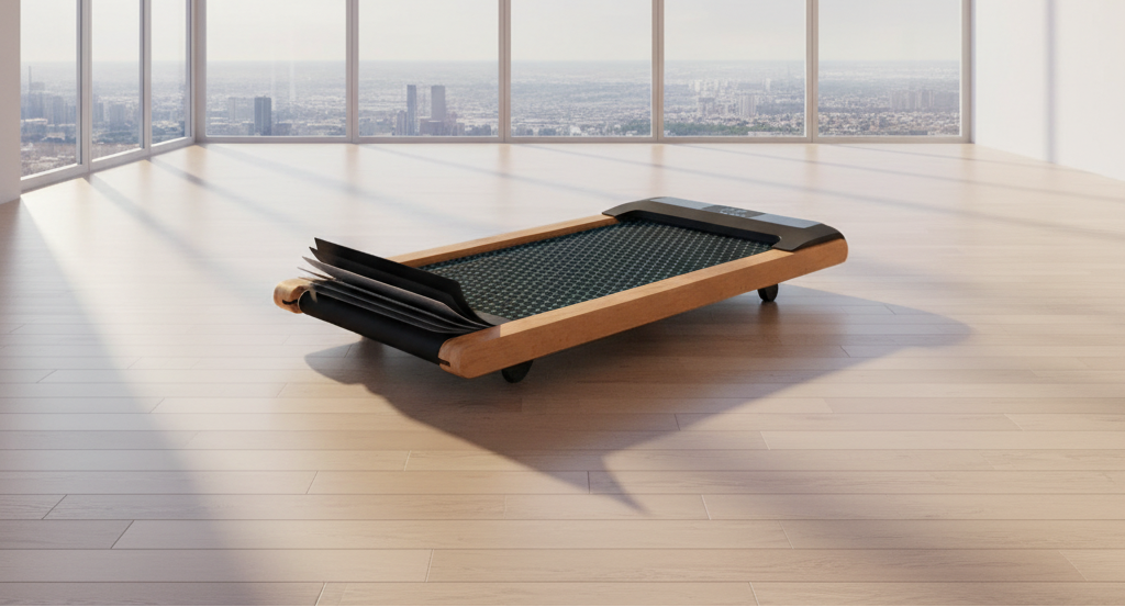 Folding Walking Pad Treadmill with Handles – 2-in-1 Under Desk Treadmill with Vibration Massage for Home & Office