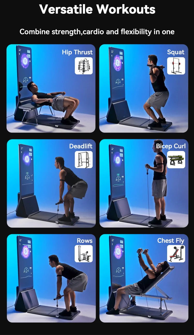 AEKE Integrated Wellness Design Statement 43" Smart Home Gym Fitness Mirror with Touch Screen Wi-Fi Connected Training