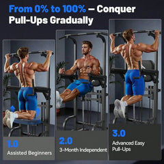 Power Tower Pull Up & Dip Station | 450 LBS Capacity | Home Gym Strength Training
