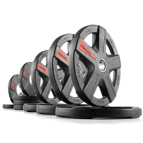 Rubber Olympic Weight Plates Set | 165 LB | Barbell Strength Training