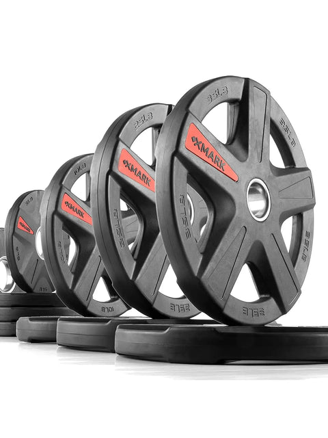 Rubber Olympic Weight Plates Set | 165 LB | Barbell Strength Training