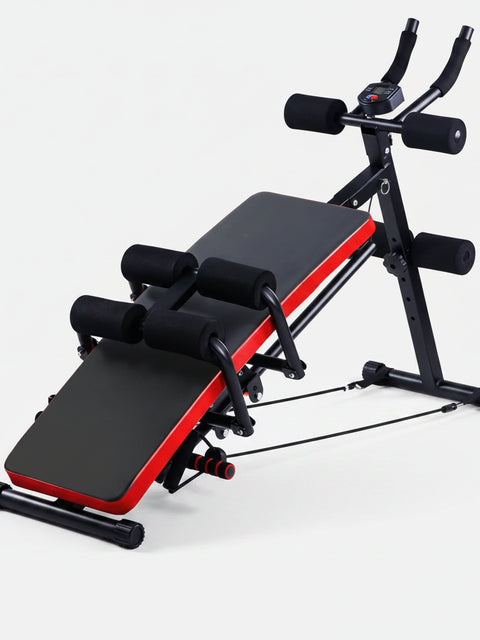 Foldable Multi-Function Sit-Up Bench with Resistance Bands