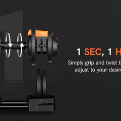KERDOM 1-Sec Fast Adjustable Dumbbell 1pc