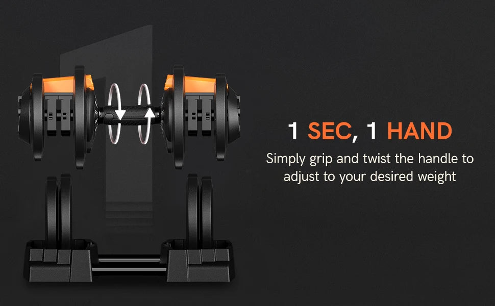 KERDOM 1-Sec Fast Adjustable Dumbbell 1pc