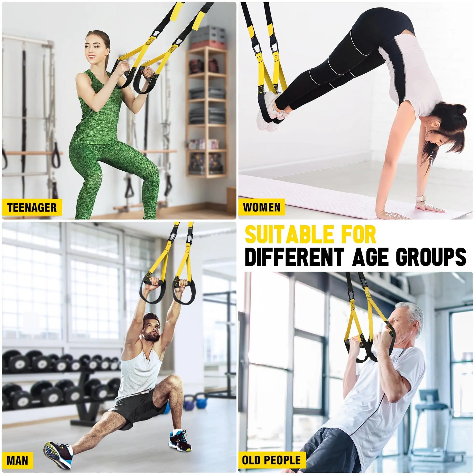 Resistance Bands Set with Handles – Door Anchor, Adjustable Straps & Carabiners for Home Gym Workout, Men & Women