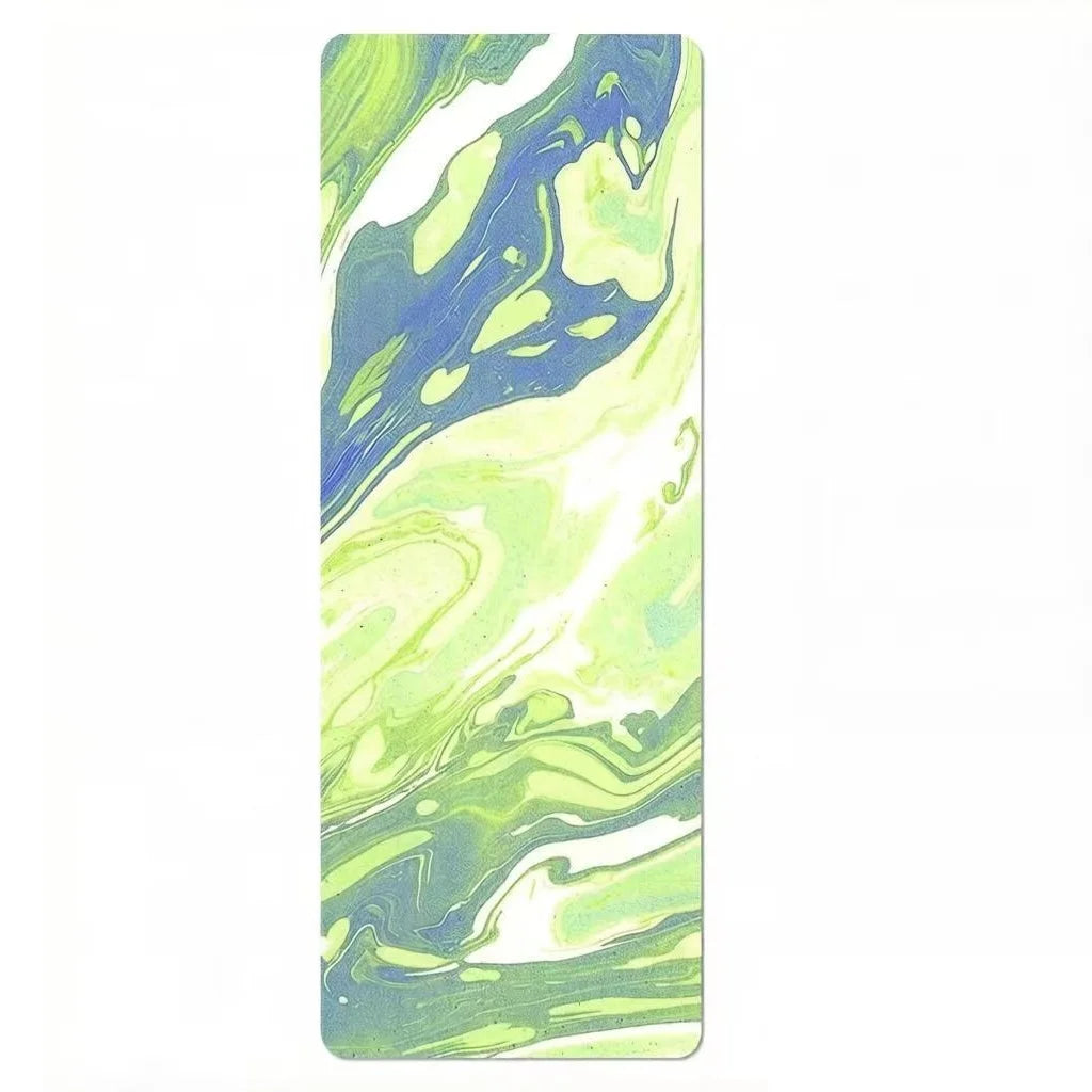 Suede Printed Natural Rubber Yoga Mat | 1.5mm Ultra-Thin, Non-Slip & Foldable for Travel & Studio