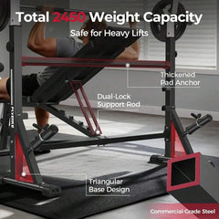 Adjustable Weight Bench with Bench Press Rack, Leg Extension & Curl – Home Gym | Cipher Athletics