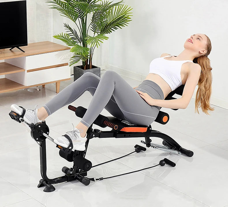 Six in one multifunctional abdominal machine, waist support, sit ups, abdominal exercise equipment, home fitness roll up chair