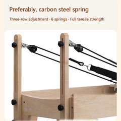 Foldable Pilates Reformer – Oak Wood & PU Leather, 228cm, SGS/CE/ISO Certified, Home & Studio Core Bed