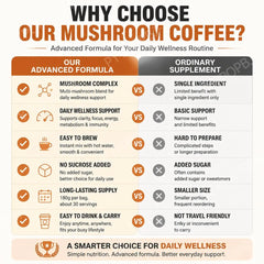 Mushroom Coffee Powder with L-Theanine – Daily Energy, Focus & Metabolism Support (180g)