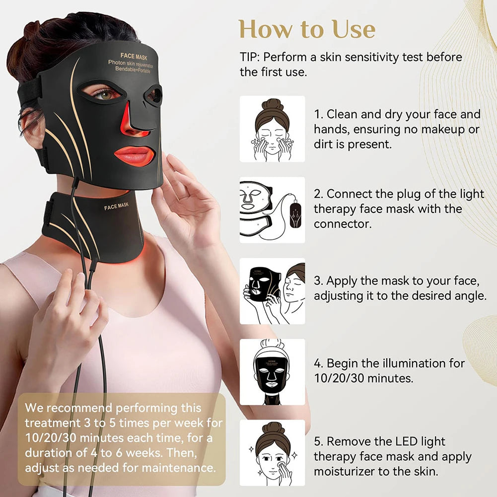 7-Color LED Face & Neck Mask Set | Photon Therapy for Skin Rejuvenation & Repair