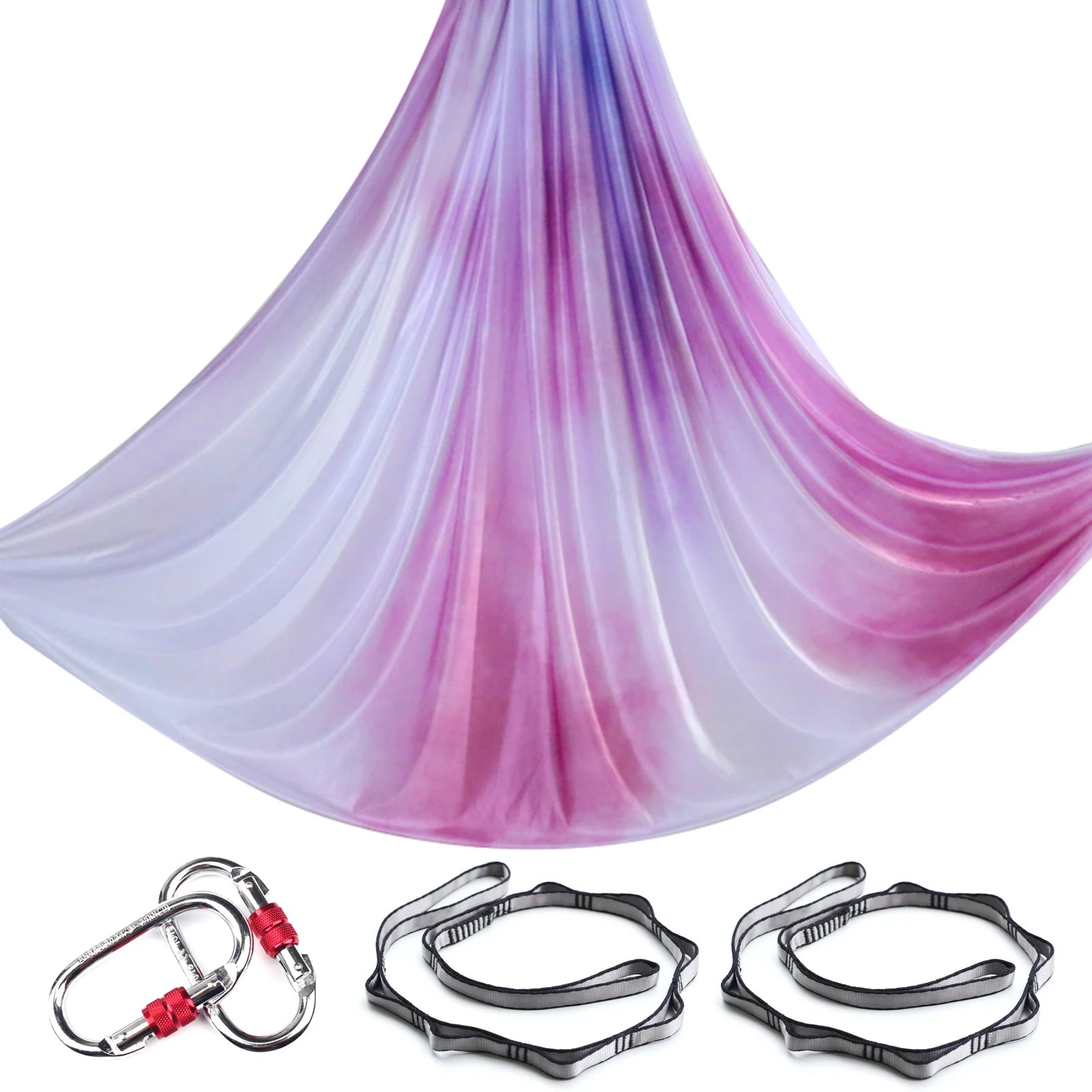 Aerial Yoga Hammock Silk Set – 4m x 2.8m, 1000kg Capacity, 40D Nylon with Carabiners & Daisy Chain, 28 Colors