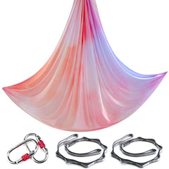 Aerial Yoga Hammock Silk Set – 4m x 2.8m, 1000kg Capacity, 40D Nylon with Carabiners & Daisy Chain, 28 Colors