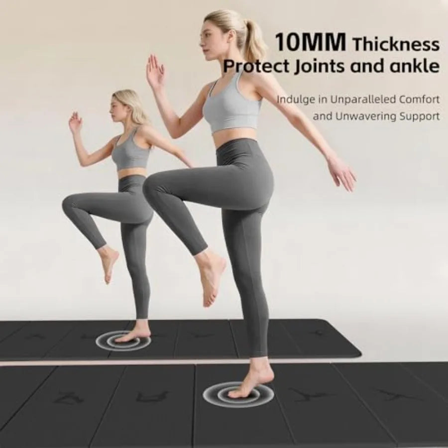 Foldable Yoga Mat – Extra Thick 10mm, Non-Slip POE, SGS Certified for Home & Studio Use