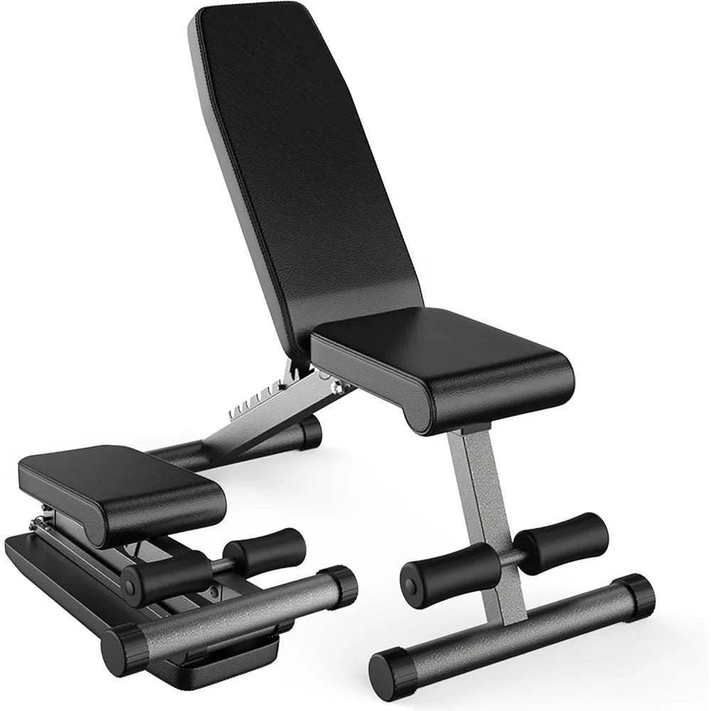 Adjustable Foldable Weight Bench – 5-in-1 Flat/Incline/Decline for Home Gym, 800 lb Capacity