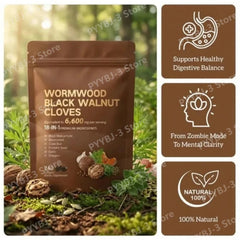 Wormwood Black Walnut & Clove Capsules – 6600mg, 18-in-1 Herbal Detox & Gut Cleanse, 240 Softgels