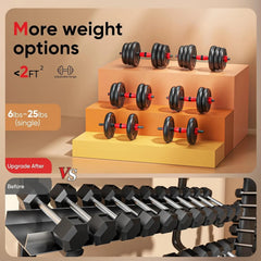 Adjustable Dumbbell Set – 5-in-1 Free Weights with Barbell, Kettlebell & Push-Up Stand, 20/30/45/70/90 lbs
