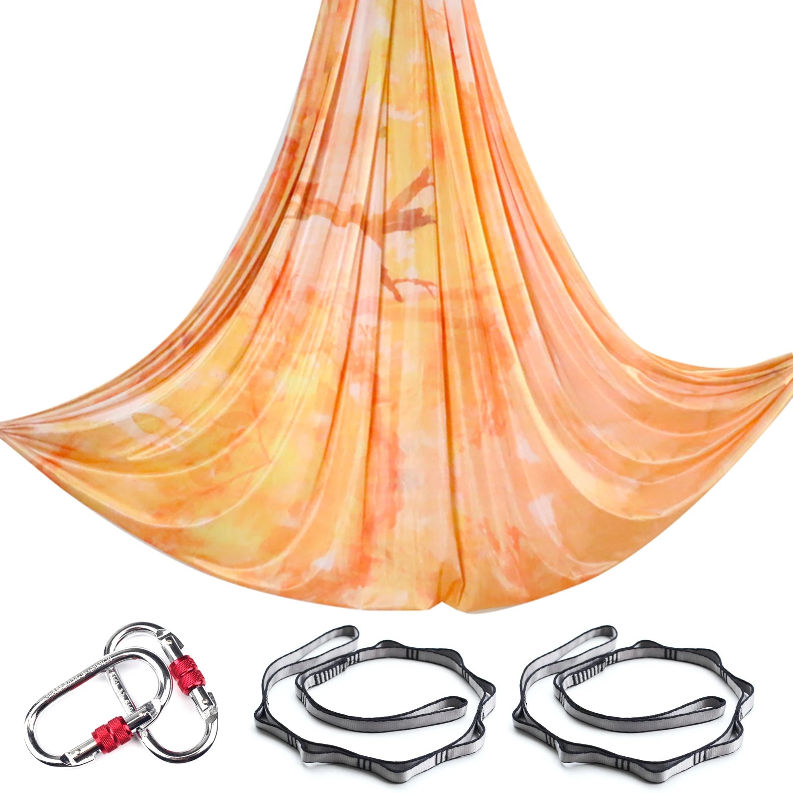 Aerial Yoga Hammock Silk Set – 4m x 2.8m, 1000kg Capacity, 40D Nylon with Carabiners & Daisy Chain, 28 Colors