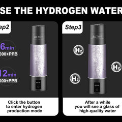 Performance Molecular Hydrogen Water Generator Bottle DuPont SPE&PEM Dual Chamber lonizer + Charging&Time Display