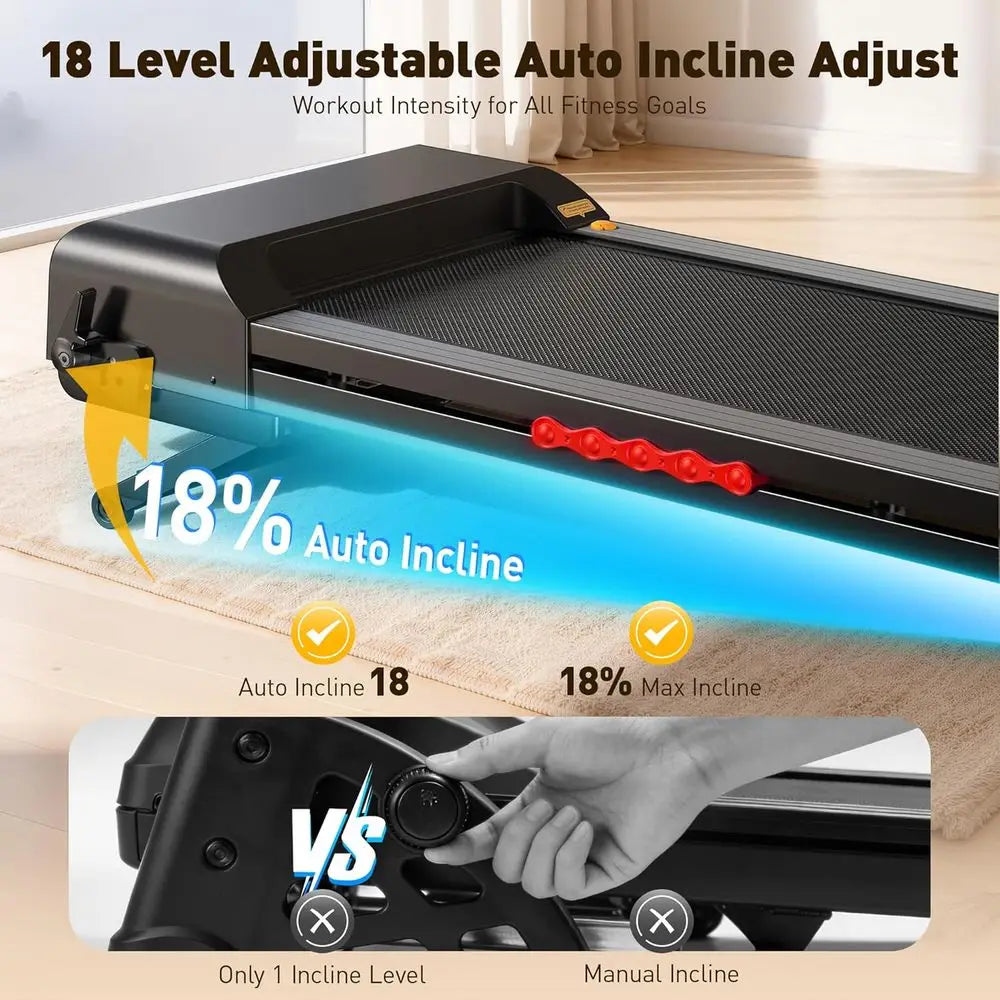 4.5 HP Adjustable Treadmill with Auto Incline, 12 HIIT Programs, 18 LED Touchscreen, Smart App Connectivity, Heart Rate Monitori