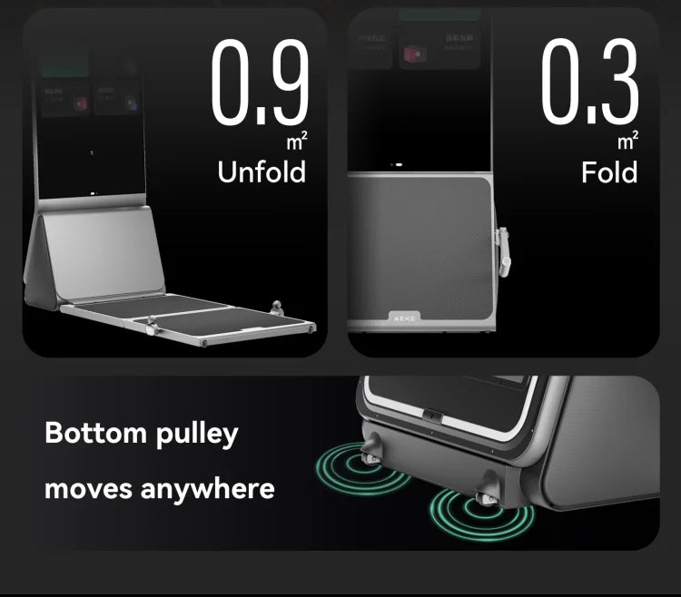 AEKE Integrated Wellness Design Statement 43" Smart Home Gym Fitness Mirror with Touch Screen Wi-Fi Connected Training