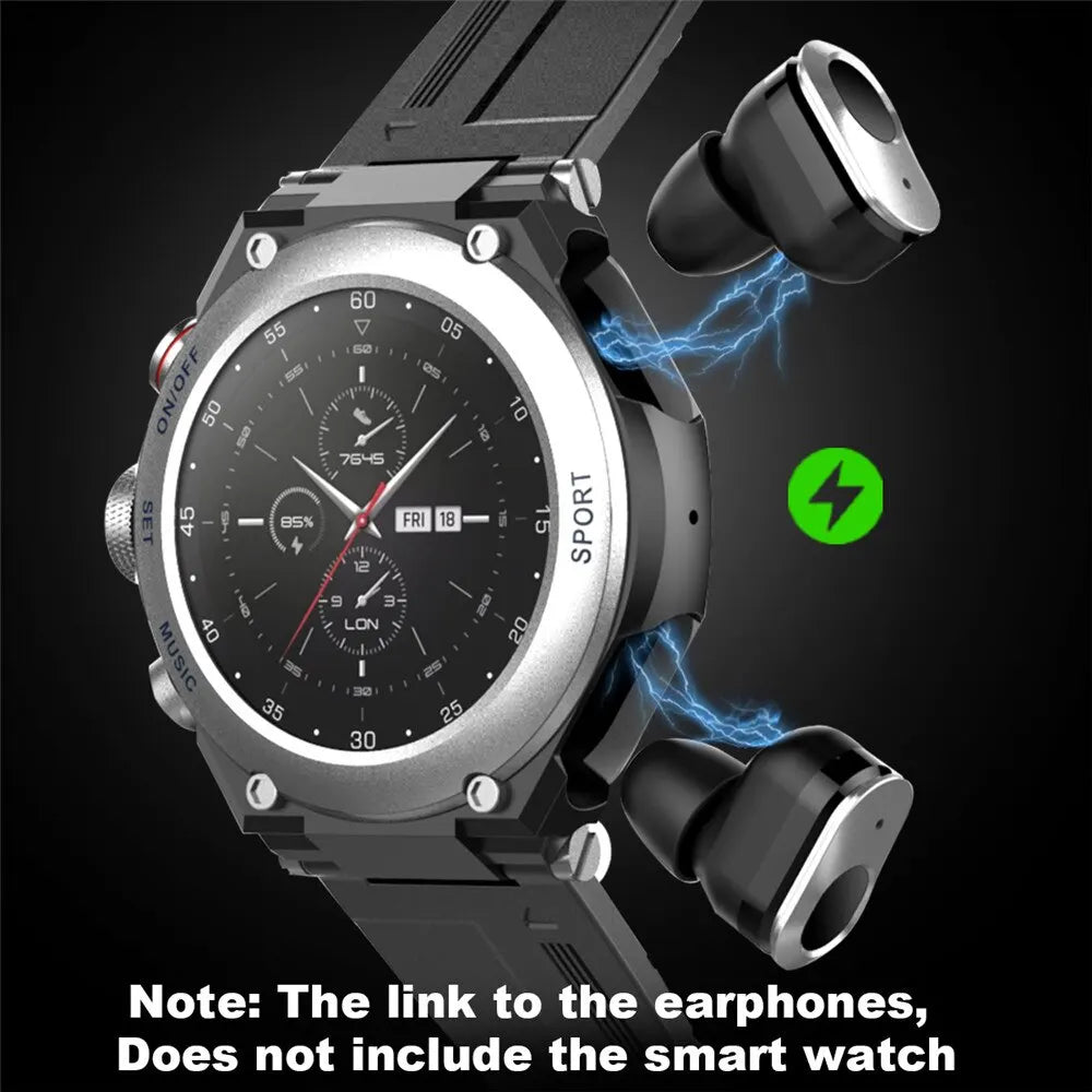 T92 2-in-1 Smart Watch with Built-In TWS Earbuds | Bluetooth Call, Heart Rate, Fitness Tracker & MP3