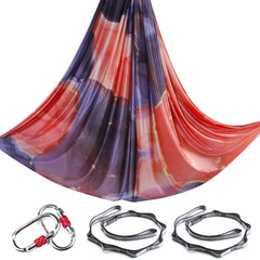Aerial Yoga Hammock Silk Set – 4m x 2.8m, 1000kg Capacity, 40D Nylon with Carabiners & Daisy Chain, 28 Colors