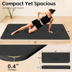 Foldable Yoga Mat – Extra Thick 10mm, Non-Slip POE, SGS Certified for Home & Studio Use