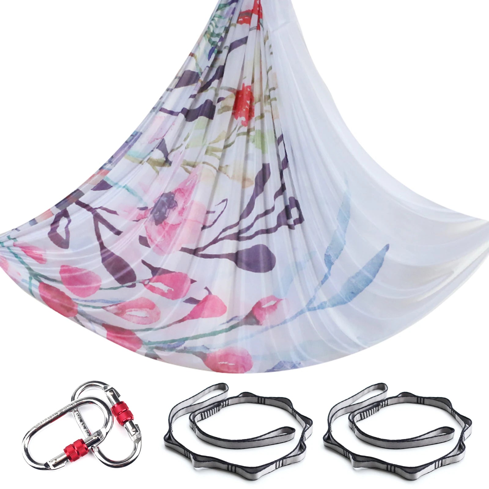 Aerial Yoga Hammock Silk Set – 4m x 2.8m, 1000kg Capacity, 40D Nylon with Carabiners & Daisy Chain, 28 Colors