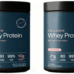 Grass-Fed Collagen Whey Protein Powder – 21g Protein, 10g Collagen, Unflavored for Skin, Hair & Joints