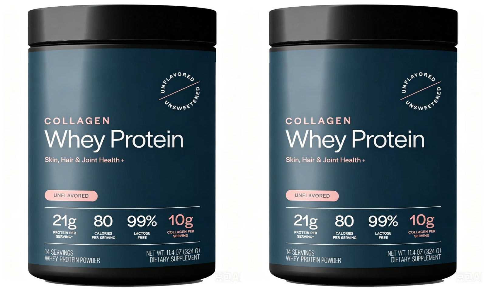 Grass-Fed Collagen Whey Protein Powder – 21g Protein, 10g Collagen, Unflavored for Skin, Hair & Joints