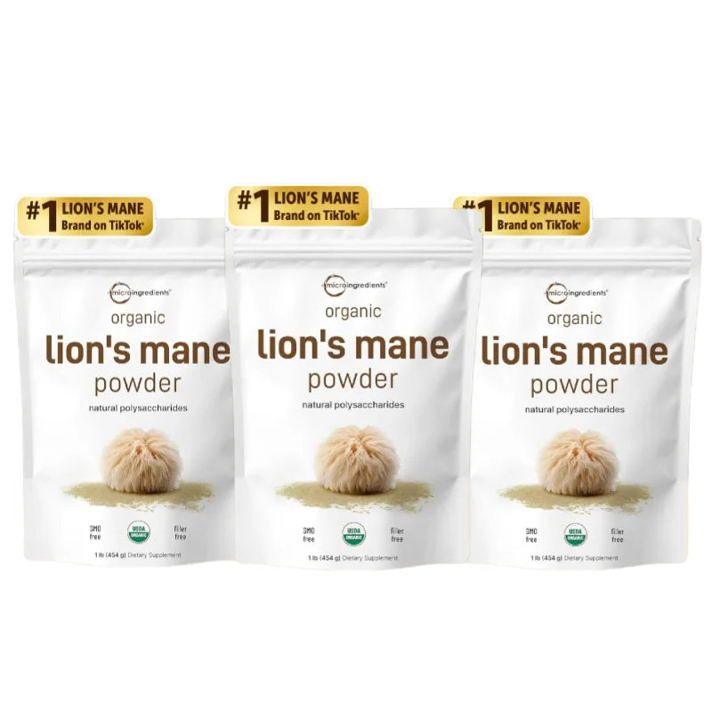 Organic Lion's Mane Mushroom Powder – 151 Servings, Full-Spectrum for Focus, Memory & Immune Support