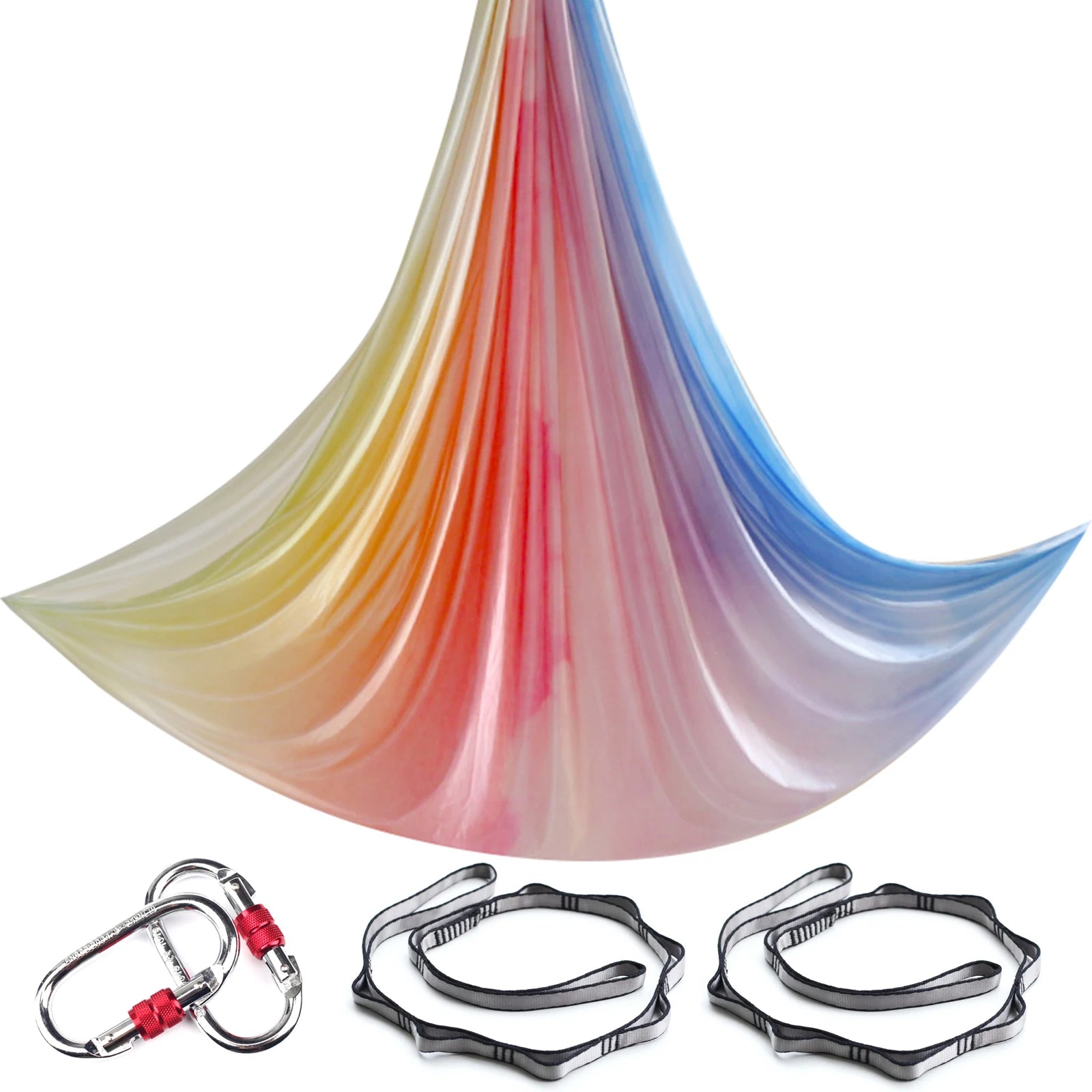 Aerial Yoga Hammock Silk Set – 4m x 2.8m, 1000kg Capacity, 40D Nylon with Carabiners & Daisy Chain, 28 Colors