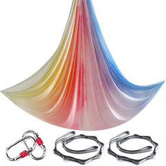Aerial Yoga Hammock Silk Set – 4m x 2.8m, 1000kg Capacity, 40D Nylon with Carabiners & Daisy Chain, 28 Colors