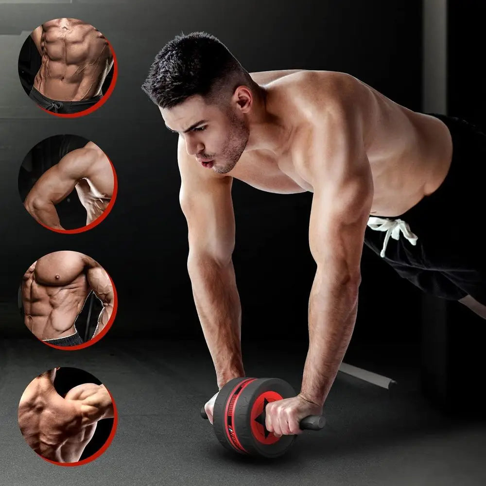 Ab Roller Wheel Kit with Knee Pads & Resistance Bands | 600 LBS | Core Trainer