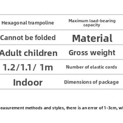 45-Inch Hexagonal Trampoline with Handrail – 330 lb Capacity Indoor Fitness Rebounder for Adults & Kids