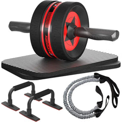 Ab Roller Wheel Kit with Knee Pads & Resistance Bands | 600 LBS | Core Trainer