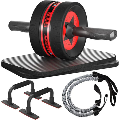Ab Roller Wheel Kit with Knee Pads & Resistance Bands | 600 LBS | Core Trainer